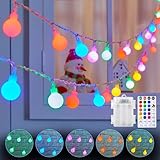 Minetom RGB LED String Lights - 21FT 60 LED Battery Operated Globe Lights with Remote, Color Changing Fairy Lights for Bedroom RV Christmas Valentine's Day Party Wedding Camping Indoor Outdoor Decor