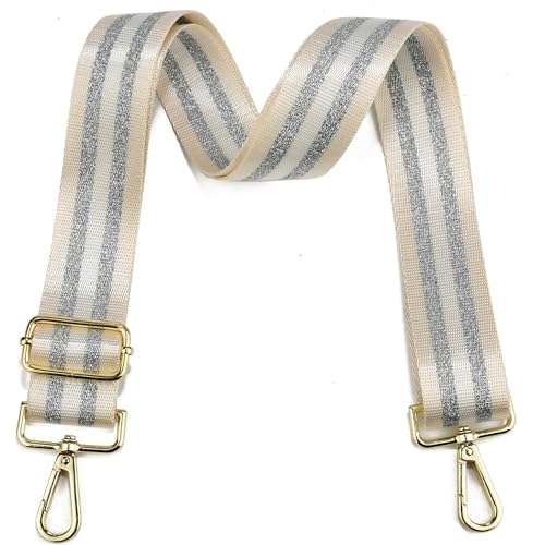 Image of LVYOUME Purse Strap Silver Hardware Wide Bag Straps Replacement Crossbody Adjustable Shoulder Strap for Purses