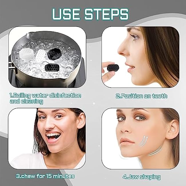 PAFUWEI Jaw Exerciser for Men Women,4 Resistance Levels Jawline Exerciser Silicone Jaw Trainer Mewing Jaw Line Jaw Workout Device Face Exerciser Jaw Toner jawshaper