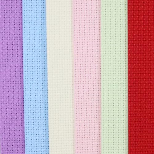 Image of KCS 6 pc of 12 inch x 18 inch (30cmx45cm) Counted Cotton Aida Cloth Cross Stitch Fabric (14CT-E)
