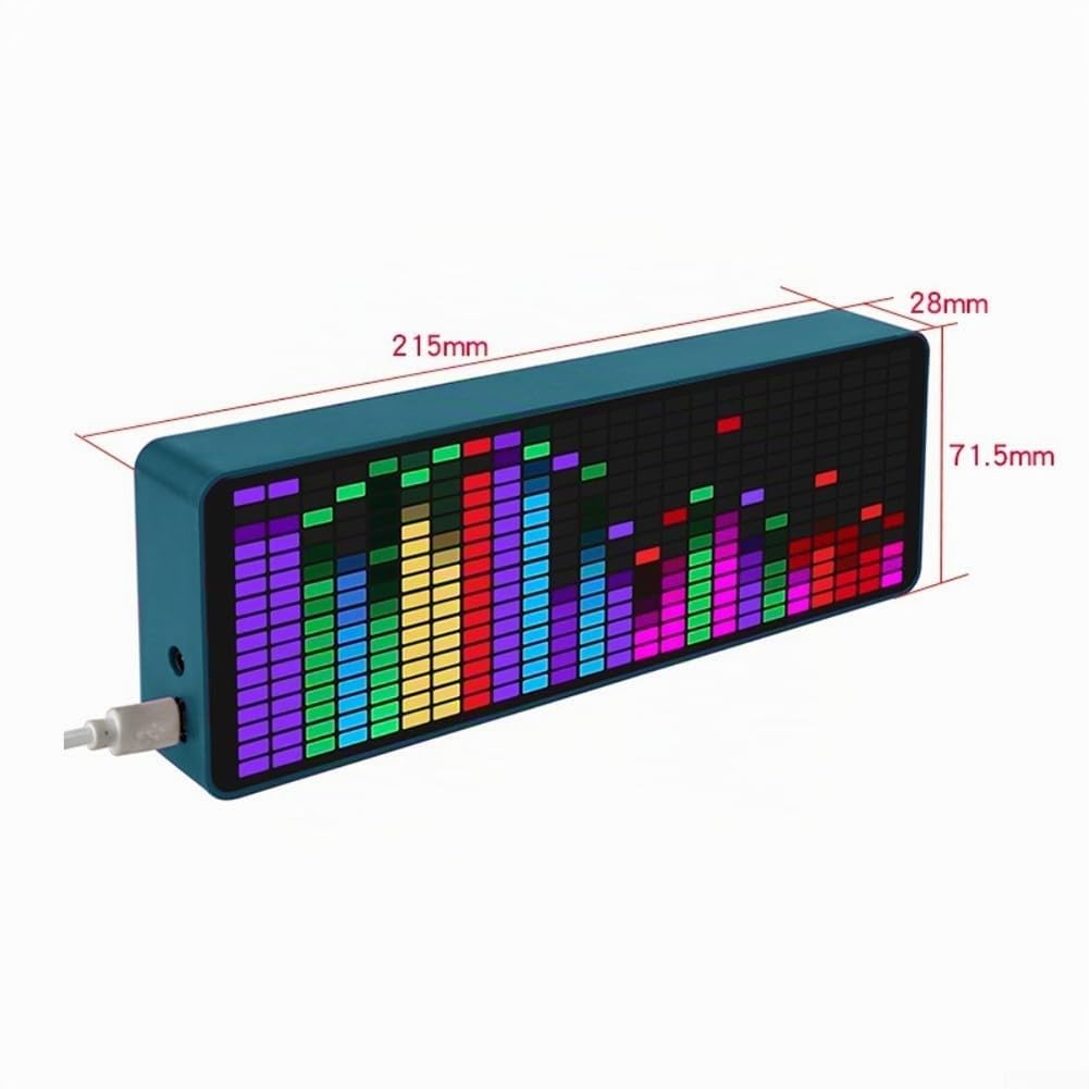 Indicateur de spectre musical, analyseur d'affichage du spectre de musique LED couleur VU mètre RVB affichage du niveau audio carte amplificateur avec câble audio USB