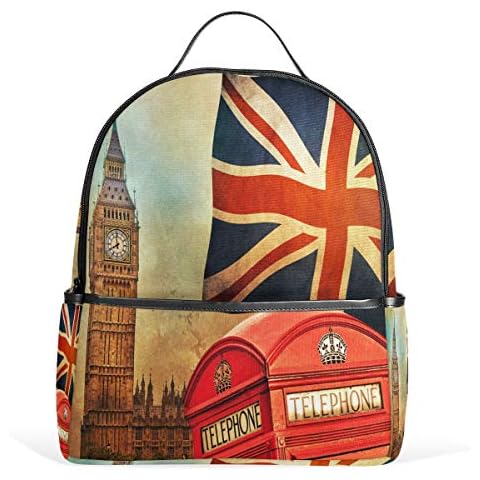 Mochila Kcldeci de bandera de Reino Unido para estudiantes Cover