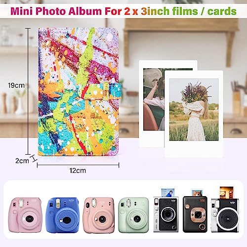 HIYQIN 3-Inch Instax Polaroid Photo Album,96 Pocket Mini Photo Album Book for 2x3 Inch Fujifilm Instax Mini 12 11 9 8 8+ 7s 25 70 90 Instant Camera Film,Colorful Instax Mini Album (Colorful) - Image 2