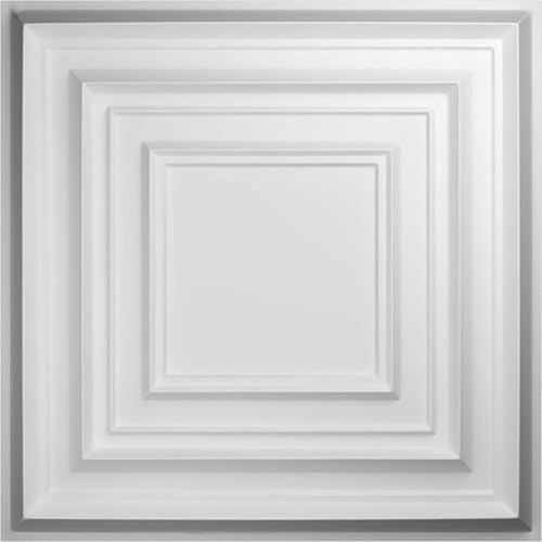 Ekena Millwork WP20X20MXWH-CASE-50 19 58 pulgadas de ancho x 19 58 pulgadas de alto Multiplex EnduraWall - Fundas de panel de pared 3D decorativas