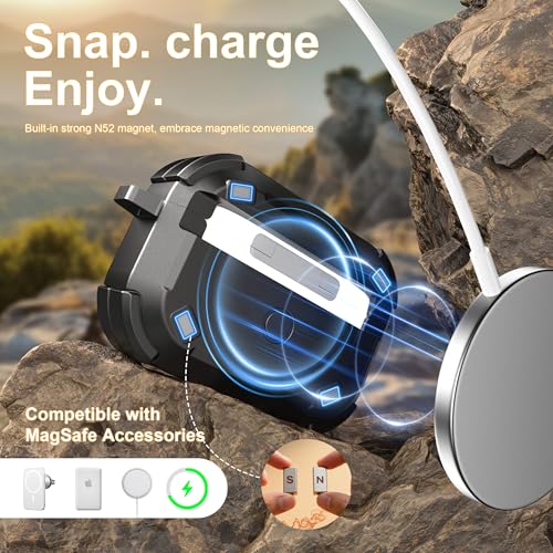 Image of RFUNGUANGO for AirPods Pro 2 Case MagSafe Magnetic Automatic Lock, Black