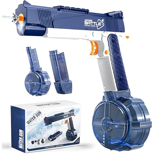 Image of Toyshine Electric Holi Water Gun Automatic Rechargeable Toy Pistol with Pressure Mechanism for Range Upto 32 feet A Powerful Squirt Toy for Kids Pool Beach Party Games and Outdoor Water Fun Blue