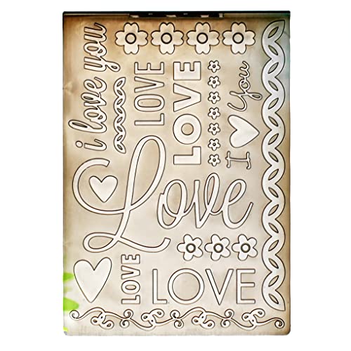 DDOUJOY Love I Love You Flowers Heart Background Plastic Embossing Folders for Card Making Scrapbooking and Other Paper Crafts 3010901