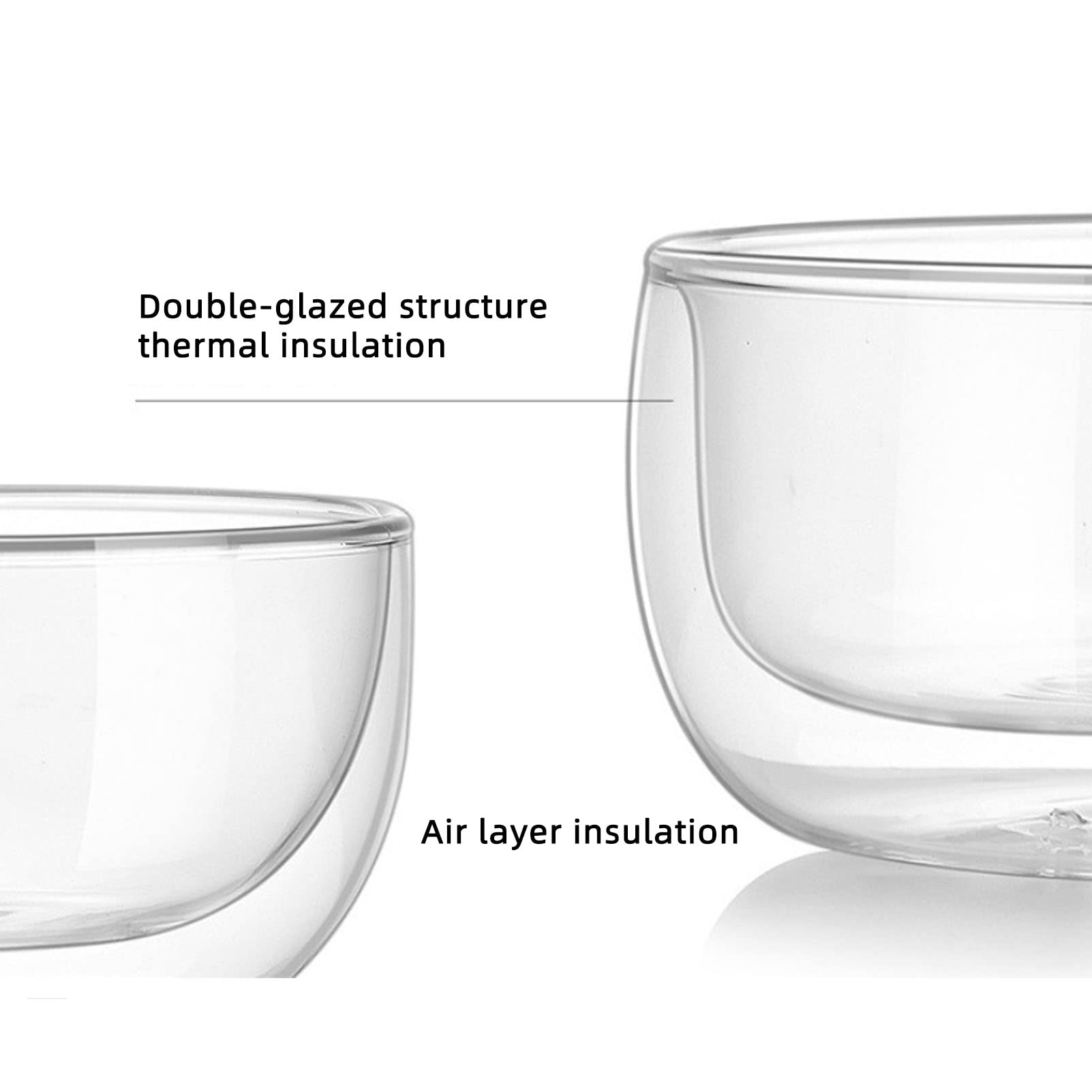 Glas Servierschalen Set von 4 klare stapelbare Salatschüsseln Deep Trifle-Schüssel für Suppenfrucht Dessert Pasta Curry Popcorn-Getreide