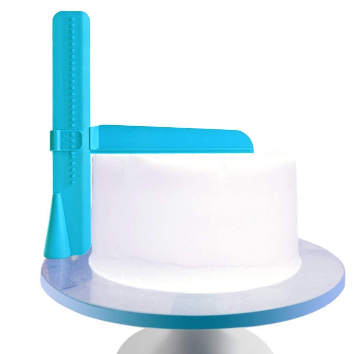 Homebakers Mart Adjustable Cake Scraper Plastic Baking Cake Smoother Fondant Cream Edge Smoothing Decorating Tool (Random Color)