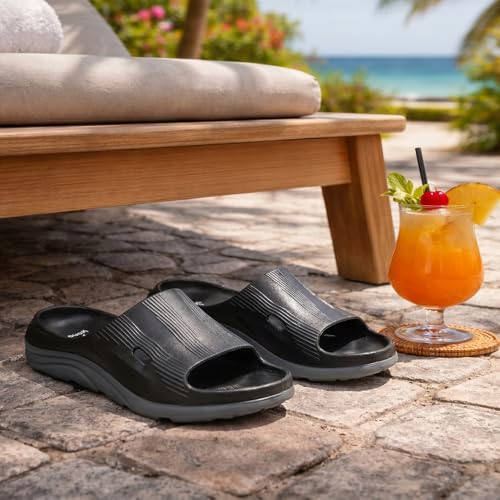 Image of YOHO Twin Sliders for Men | Comfortable, Waterproof, Lightweight & Anti Skid Slides for Everyday Use | Monsoon Footwear for Men, Boys & Gents