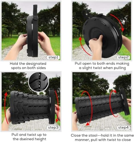 Image of 2-Pack Collapsible Stool, 400lbs Max Weight, Lightweight But Sturdy, Portable Retractable Folding Telescoping Foldable Camping Stool for Adults Outdoor Fishing Hiking BBQ