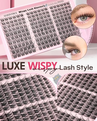 Image of Lash Clusters Kit Wispy Cluster Eyelash Extensions Kit Natural DIY Lash Extension Kit 10-16mm Eyelashes Clusters 180pcs C Curl Individual Lashes Cluster Eyelash (No Tweezers)