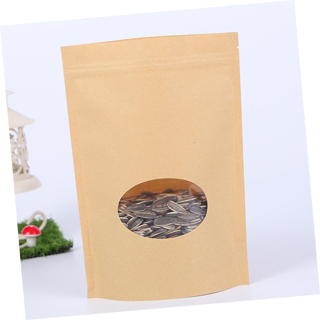 HOOTNEE 50 Pcs Kraft Paper Bag Picnic Storage Bags Zipper Paper Bags Zippered Storage Bags Self Sealing Food Zipper Snacks Sealed Bags Food Sealing Bags Kraft Food Pouches Stand