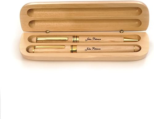 Miniatura 4 de Thanh 39's - Estuche personalizado de madera de arce y dos bolígrafos para graduados