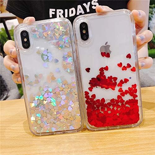 Casa iPhone Xs Max Bling Casa, Glitter Liquid Bling Floating Bling Sparkle Luxury Pretty Girls Crystal Clear Case for Apple iPhone Xs Max (Red)
