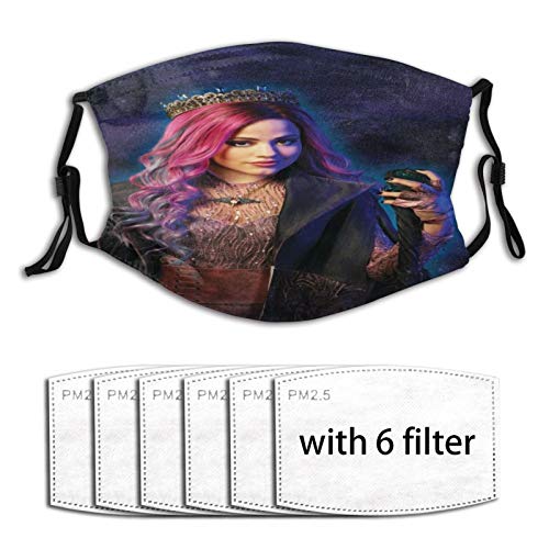 De-Scendants-3 Dust Face Cover Reusable Adjustable Mask with 6 Filters for Outdoor