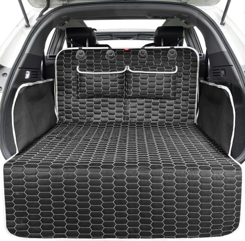 Oasser Protection Coffre Voiture Chien Housse de Protection Couverture de Coffre Imperméable et Antidérapant, 2 Grandes Poches, 185 x 102cm