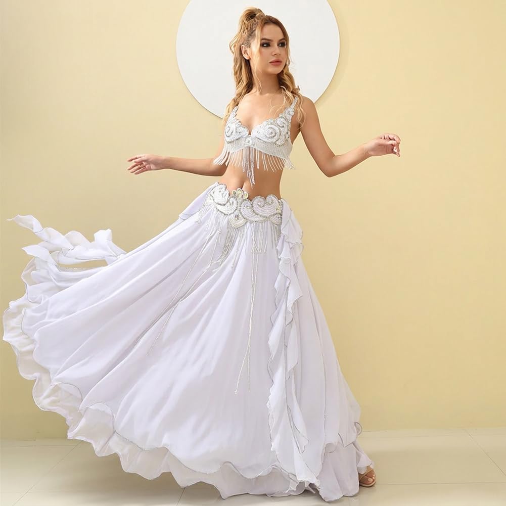 ROYAL SMEELA Bauchtanz kostüm Damen Set Karnevals kostüm Bauchtanz BH gürtel Rock Anzug Bauchtanz-Kleidung Profi Bauchtanz-Set Bauchtänzerin Kostüme Bauch tanzen Kostum Bauchtanz-Outfits für Frauen