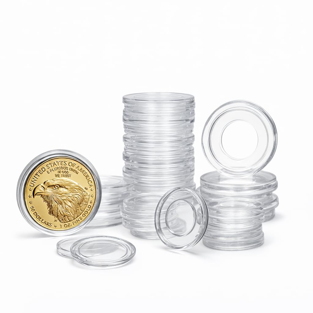 Evite rayaduras en sus monedas con estas cápsulas variadas de 16 mm a 34 mm para vitrina