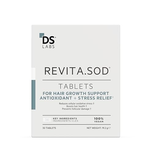 Miniatura 1 de DS Labs Revita.SOD - Tabletas de apoyo para el cabello, suplemento diario de bienestar capilar con superóxido dismutasa, zinc y ashwagandha, para