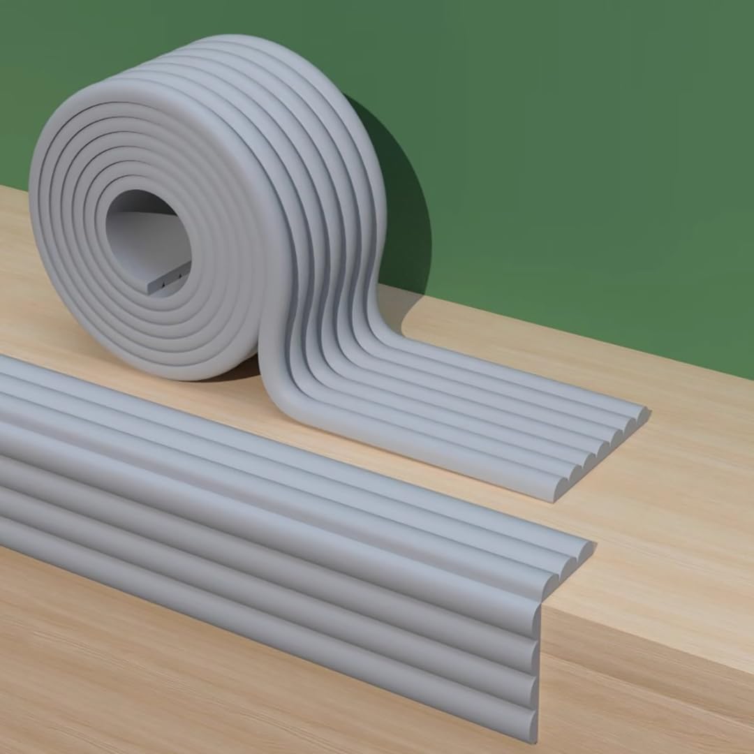 Tianqihao Grey Wall Corner Guard For Parking Garages, Sponge Edging Anti-Collision Warehouse Corner Guards, 0.8Cm Thick Garage Wall Protector Corner Guard,-2M