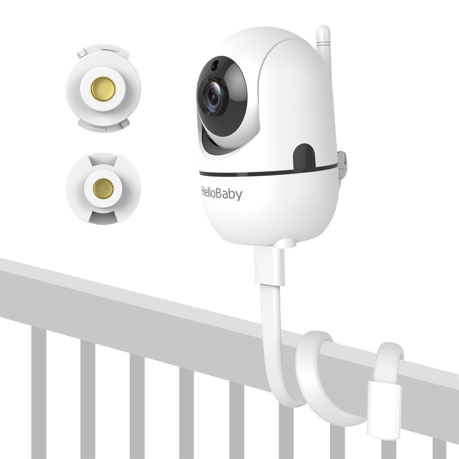 HelloBaby Baby Monitor Mount, Compatible with Hello Baby HB6550/HB65/HB6339, Camera Shelf Attaches to Crib Cot Shelves or Furniture, Indoor Camera holder for Nursery