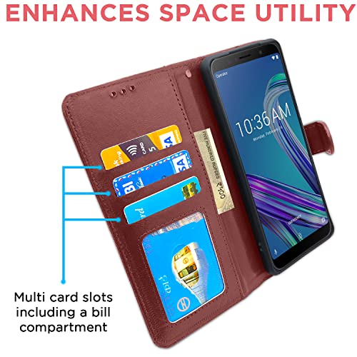 Image of Pikkme Flip for Asus Zenfone Max Pro M1 (Faux Leather Brown)