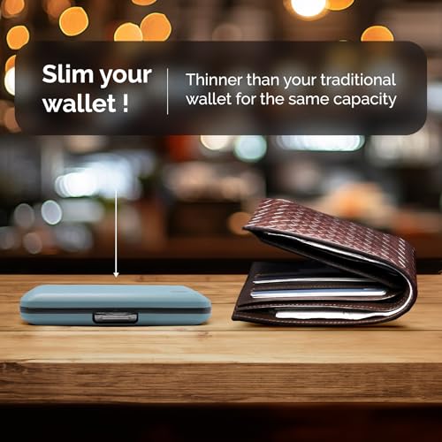Image of OGON -DESIGNS- Aluminum wallet, Large capacity with metal lock, RFID Protection against fraud and demagnetization, Smart Case OSLO Large model