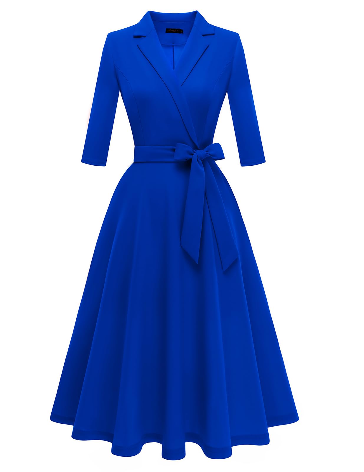 Meetjen Vestido de té vintage para mujer, ajuste y acampanado, manga 3/4, elegante, para cóctel, fiesta, iglesia, 2025