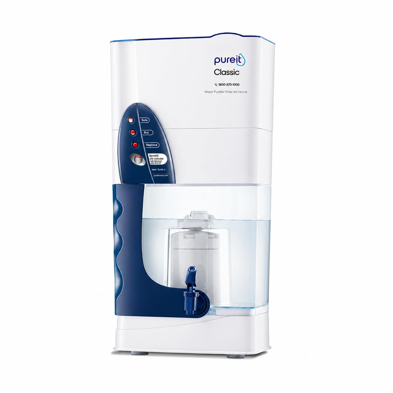 Pureit Classic 23 L Gravity Based Water Purifier | Activated Carbon Filtration | No Electricity Required | Multi-Stage Purification: Uses programmed Germ Kill technology (White)-image-25
