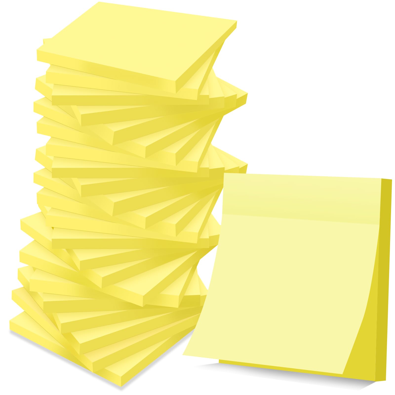 Photo 1 of (24 Pack) Sticky Notes 3x3 in Yellow, Clean Removal, Recyclable, Self-Stick Pads, Easy to Post for Home, Office, Notebook