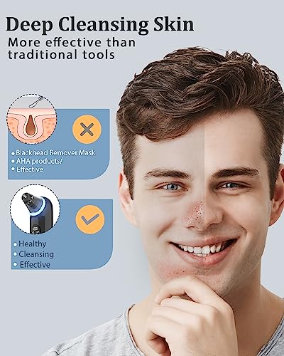 Black Head Remover Tools Blackhead Pore Vacuum: Electric Facial Pore Cleaner 3 Suction Levels, Rechargeable Pimple Comedone Extractor Skin Care for Face - Image 3