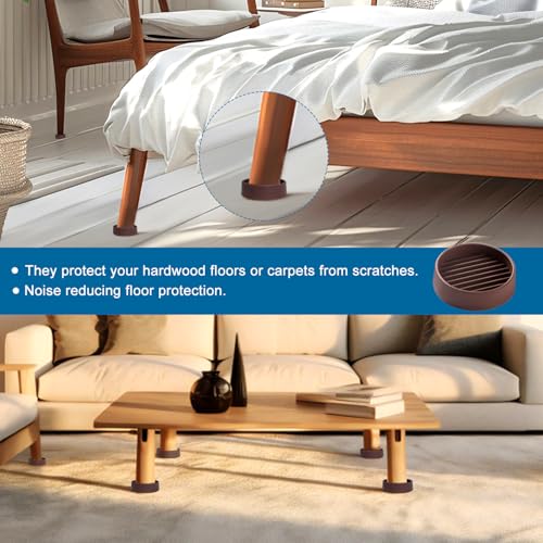 VooGenzek 4 PCS 2”/5.1cm Round Non Slip Furniture Pads, Bed Stoppers Rubber Furniture Feet - Image 4