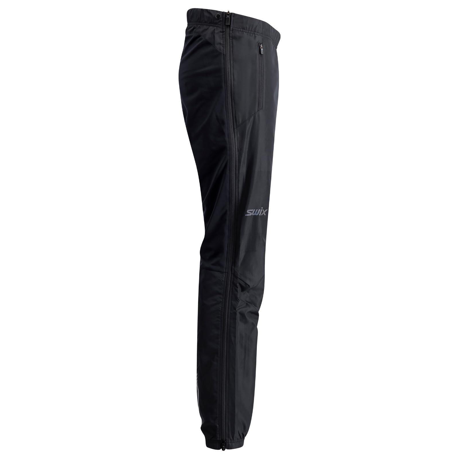 Swix Męskie Infinity Hybrid Wind Full Zip Trwałe Wodoodporne Wiatroszczelne Sporty Zimowe Trening Narciarskie Spodnie Śnieżne, Czarny, Duży, Czarny, L