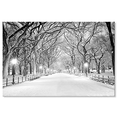 SEVEN WALL ARTS Winter Canvas Wall Art Landscape Painting Snowy Central Park Wall Pictures Giclee Print for Bedroom Living Room Home Decor 36" x 24" Cover