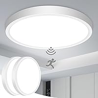 Vista 10 de slochi Paquete de 4 luces de techo con sensor de movimiento para interiores, 5000 K, luces de techo con sensor de movimiento con cable, 15 W, 1500