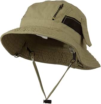 Big Size Brushed Canvas Washed Fisherman Hat - Khaki XL-2XL