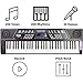 RockJam 61 Key Keyboard Piano Stand With Pitch Bend Kit, Piano Bench, Headphones, Simply Piano App & Keynote Stickers