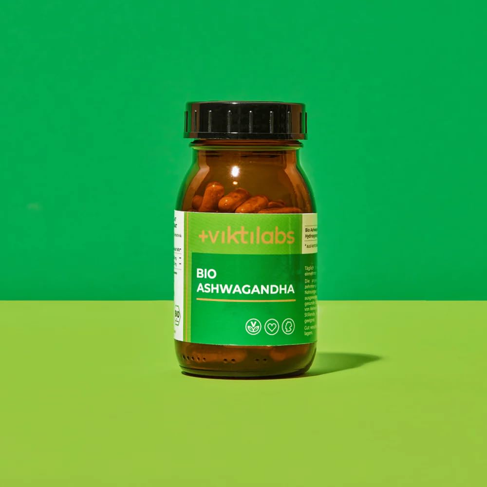 Bio Ashwagandha Kapseln - 500 mg Bio Ashwagandha Kapseln je Tagesdosis - Hochdosierter Vollspektrum-Wurzelextrakt mit Withanoliden - Traditionell gewonnen & vegetarisch (1er Pack)
