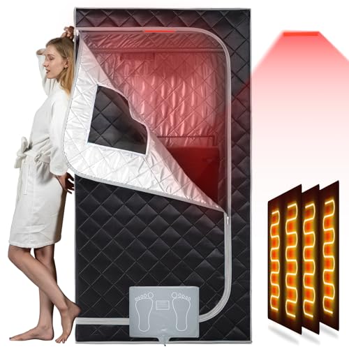Smartmak Portable Infrared Sauna Box with 660nm Red Light Therapy