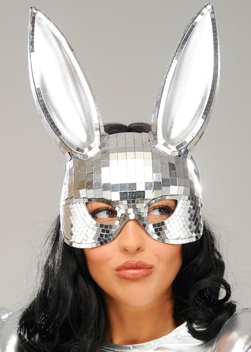 Struts Womens Silver Mirror Bunny Rabbit Masquerade Eye Mask Masked Ball