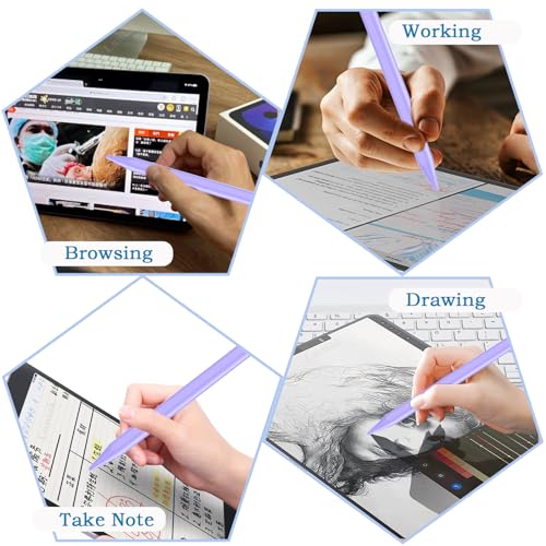 Image of Stylus Pen for Android Tablet, Tablet Pencil for iOS /Android,Rechargeable Active Stylus Pen for iPhone /Samsung /XiaoMi /Huawei /Vivo /Lenovo and Other Android Smartphones and Tablet-Purple