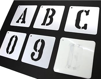 Amazon.co.jp: ステンシル シート 英数字 36枚 セット 大きいサイズ