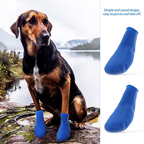 Image of UKCOCO Pet Waterproof Shoes Size S Dog Boots with Anti-Slip Sole 4-Pack Outdoor Paw Covers for Walking Rain Mud and Snow Durable Protective Footwear for Small Dogs