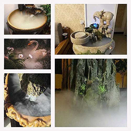 Bespick Mist Maker Fogger 6 Head Pond Fogger Ultrasonic Atomizer Water Fountain Pond Fog Machine for Gardening Swimming Pool Greenhouse Hydroculture (Included Transformer and US Plug)