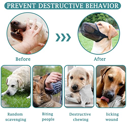 Mayerzon MZ-DK-DE Dog Muzzle, Soft Mesh Covered Muzzles thumb #4