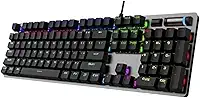 Teclado Mecânico AULA F3019 ABNT2 Blue Switch, Base Metálica Cinza, RGB, Hot-Swap, Full Size