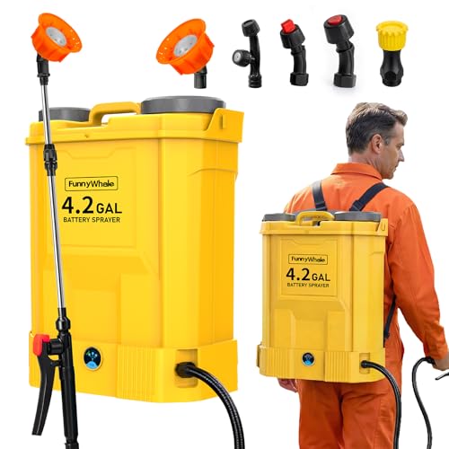Battery Powered Backpack Sprayer Compatible with DeWalt 20V MAX Battery(No Battery) Electric Graden Sprayer,4 Gallon,100 PSI for Weeding, Spraying & Cleaning, 5 Nozzles