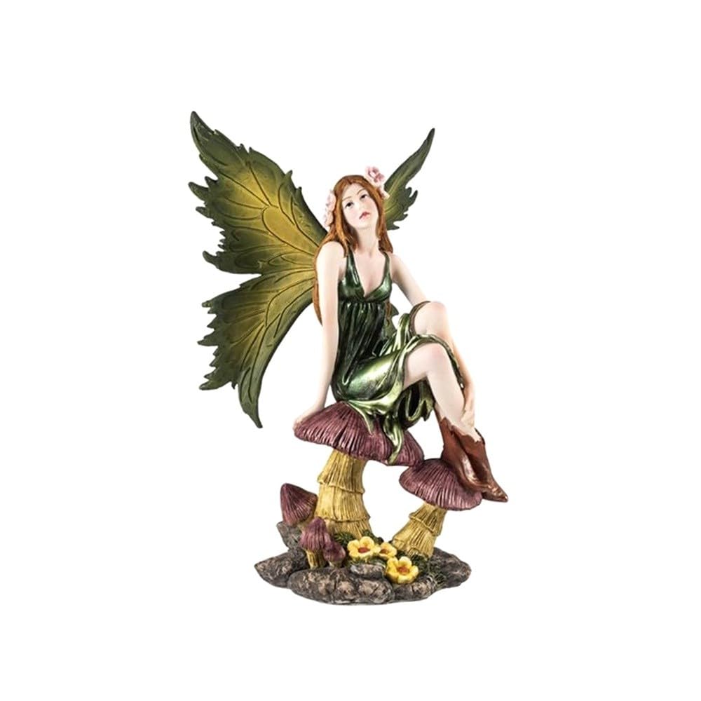 Hada sentada figura de 25 cm. sobre setas imagen acabada en resina