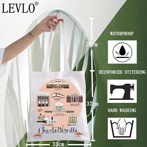 LEVLO Charlottesville Virginia Canvas Tote Bag Charlottesville Travel Shoulder Bag Charlottesville Souvenirs Gifts2